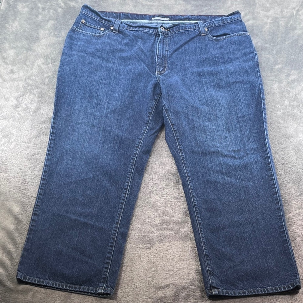 LL Bean Classic Fit Jeans Mens 44x30 Blue Medium Wash Straight Leg Denim 505084